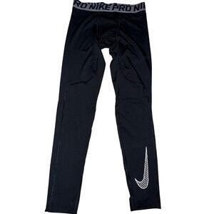 Nike Pro Tights Boys‎ L Black Dri-FIT Compression Leggings Athletic Gym Training